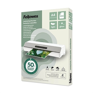 Fellowes gerecyclede lamineerhoes / A4 / glanzend / 2x80 micron / 100 stuks
