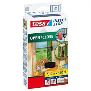 Tesa vliegenhor Insect Stop / comfort open/close / raam / 130 x 150 cm / zwart