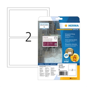 Herma 8333 folie etiketten / weerbestendig / A4 / 190 x 135 mm / wit / 50 etiketten