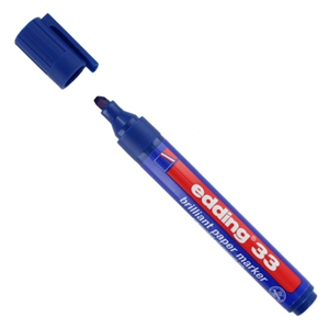 Edding 33 brilliant paper marker / blauw / beitelvormige punt / 1-5 mm