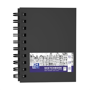 Oxford schetsboek / hardcover / A6 / zwart / spiraal / 80 vel