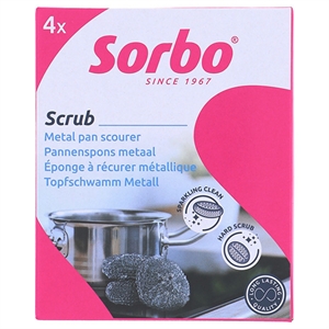 Sorbo Pannenspons / metaal / 4 stuks
