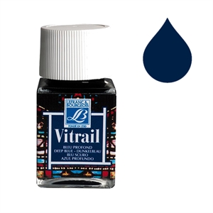 Lefranc Bourgeois Vitrail glas & porseleinverf 465 / deep blue / 50 ml