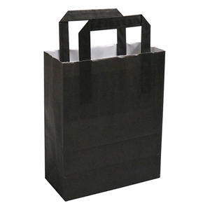 Papieren draagtas / zwart / 180 x 220 x 80 mm / 250 stuks