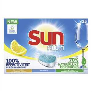Sun All-in-1 vaatwastabletten / Lemon / 25 tabs