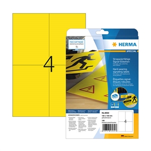 Herma 8032 folie etiketten / weerbestendig / A4 / 105 x 148 mm / geel / 100 etiketten