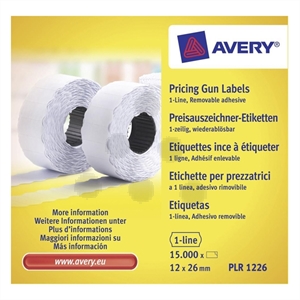 Avery Zweckform PLP1626 prijstangetiketten / wit / verwijderbaar / 26 x 16 mm / 12.000 etiketten