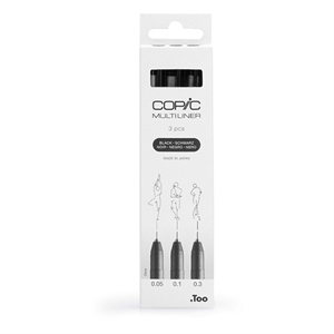 Copic Multiliner finelinerset / zwart / 0,05 - 0,3 mm / 3 stuks