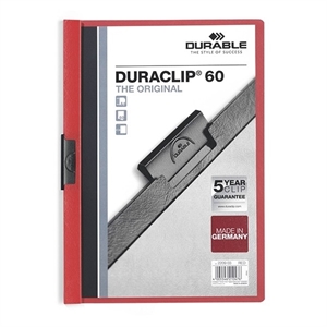 Durable 220903 Duraclip klemmap / A4 / rood / tot 60 pagina’s
