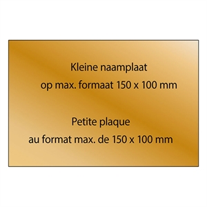Posthumus gegraveerde naamplaat / messing / zelfklevend / 150 x 100 mm