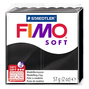 Fimo 8020-9 klei soft / zwart / 57 gram