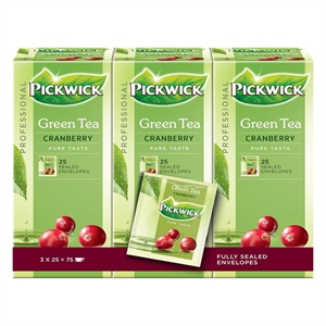 Pickwick Professional Green Tea cranberry / 3 x 25 stuks