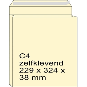 Raadhuis 309582 monsterzak / crème / zelfklevend / C4 / 229 x 324 x 38 mm / 125 stuks
