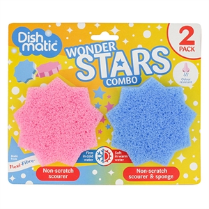 Dishmatic Krasvrije Wondersponzen / blauw en roze / 2 stuks