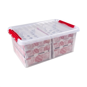 Sunware Q-line opbergdoos voor kerstversiering / transparant / 45 liter / 98 kerstballen