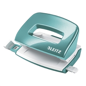 Leitz 50601051 WOW mini perforator / metaal / metallic ijsblauw / 2-gaats / tot 10 vel