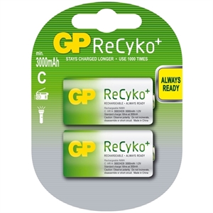 GP 3000 ReCyko+ batterij C / LR14 / 2 stuks