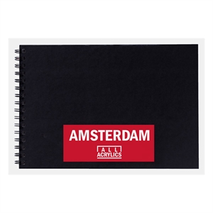 Royal Talens 93023021 Amsterdam schetsblok / hardcover / A4 / zwart / spiraal / 30 vel