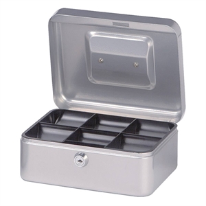 Maul 5610295 stalen geldkist / metaal / zilver / met slot