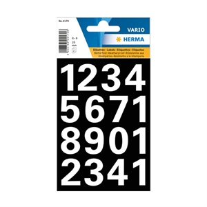 Herma 4170 0-9 etiketten | 25 mm | wit | 32 etiketten