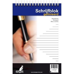 Kangaro schrijfblok K-5505-SP / A5 gelinieerd / spiraal / 60 gr. / 100 vel