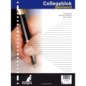 Kangaro schrijfblok K-5544 / A4 / spiraal / gelinieerd / 23-gaats / 60gr. / 80 vel
