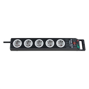 Brennenstuhl 1153380115 Super-Solid-Line stekkerdoos / 5 stopcontacten / met schakelaar / zwart / 2,5 meter