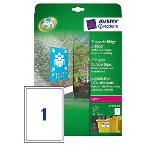 Avery Zweckform L7091-10 meldingsetiketten / 190 mm x 275 mm / 10 etiketten