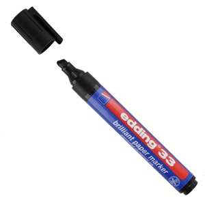 Edding 33 brilliant paper marker / zwart / beitelvormige punt / 1-5 mm
