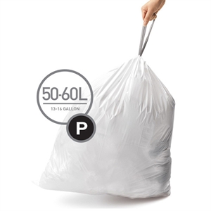 Simplehuman vuilniszakken / met trekband / code P / 50-60 liter / 20 stuks