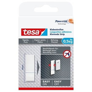 Tesa 77770 navulverpakking kleefstrips / gevoelige oppervlakken / wit / kleefstrips / niet-permanent / 9 stuks