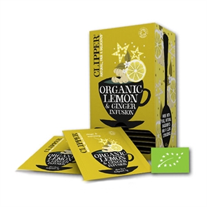 Clipper Bio Infusion Lemon & Ginger thee / 6 x 25 stuks