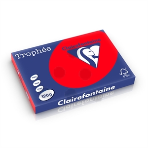 Clairefontaine papier / koraalrood / A3 / 120 gr. / 250 vel