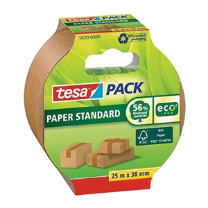 Tesa Paper Standard verpakkingstape / bruin / 38 mm x 25 m