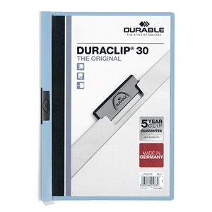 Durable 220006 Duraclip klemmap / A4 / blauw / tot 30 pagina’s