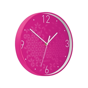Leitz 9015 WOW wandklok / kunststof / roze / 29 cm