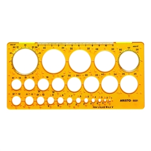 Aristo AR-5031 cirkelsjabloon / 1 - 36 mm / 25 cirkels