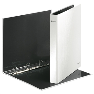 Leitz 4242 WOW ringband / A4 / karton / 4 D-ringen / wit metallic / 40mm