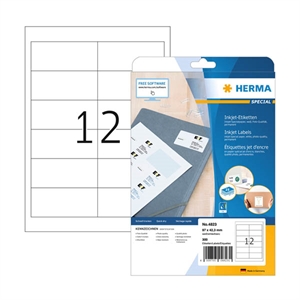 Herma 4823 inkjet etiketten | A4 | 97 x 42,3 mm | wit | 300 etiketten
