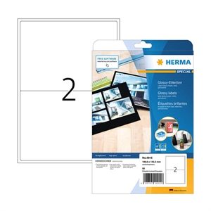 Herma 4915 hoogglanzende etiketten / A4 / 199,6 x 143,5 mm / wit / 50 etiketten