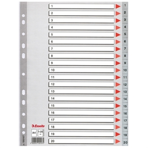 Esselte 100107 A4 index / plastic / 1-20 / 11-gaats