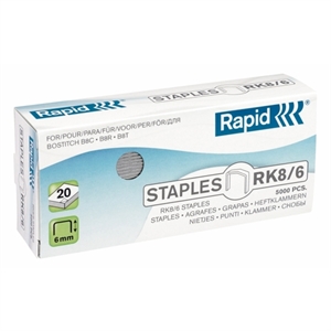 Rapid 24873700 standaard RK8 (B8) nietjes / tot 20 vel / 5000 stuks
