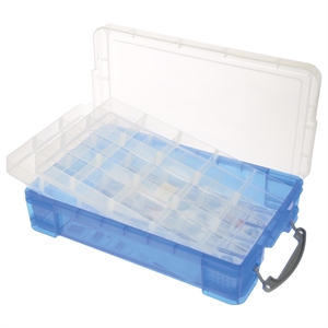 Really Useful Box opbergdoos / met dividers / polypropyleen / transparant blauw / 4 liter