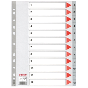 Esselte 100106 A4 index / plastic / 1-12 / 11-gaats