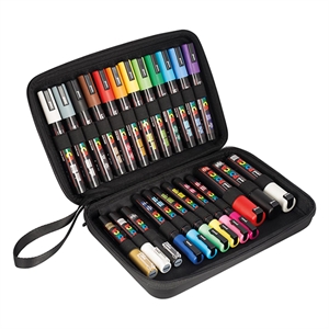 Posca PC-1MC/PC-3M/PC-5M/PC-8K verfmarkerset | in luxe koffer | 24 stuks