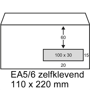 Raadhuis 402530-200 dienstenvelop / zelfklevend / EA5/6 / 110x220mm / 200 stuks