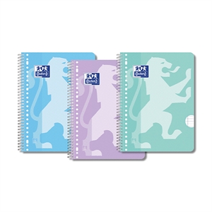 Oxford School collegeblok / A4+ / spiraal / gelinieerd / 23-gaats / pastel / 90gr. / 80 vel / 3 stuks