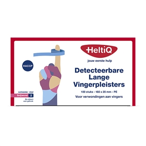 HeltiQ vingerpleisters / detecteerbaar / 18 x 2 cm / 100 stuks
