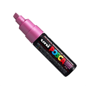 POSCA PC-8K verfmarker / metallic roze / beitel punt / 8 mm