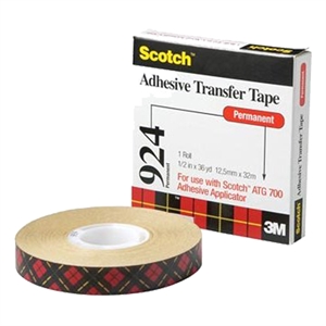 3M Scotch 924 transfer tape / dubbelzijdig / bruin / 12 mm x 33 m / 12 stuks